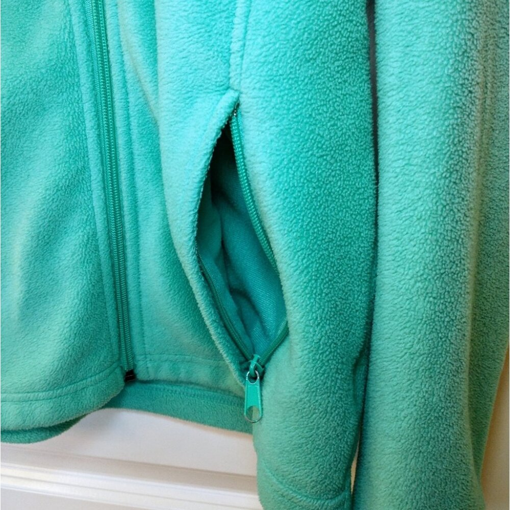 Kids Columbia Teal Green Full Zip Fleece Jacket Size Large 14/16 - Picture 2 of 10